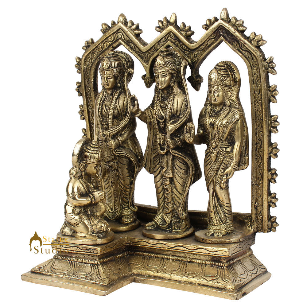 Brass Rama With Family Laxman Sita Hanuman Idol For Home Decor 8 Inch