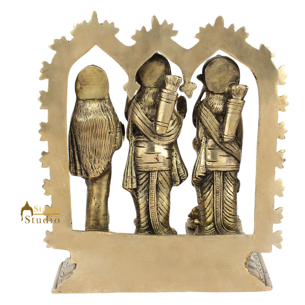 Brass Rama With Family Laxman Sita Hanuman Idol For Home Decor 8 Inch - Image 4
