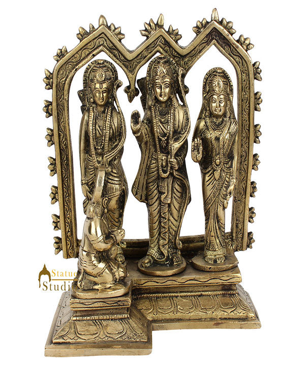 Brass Rama With Family Laxman Sita Hanuman Idol For Home Decor 8 Inch