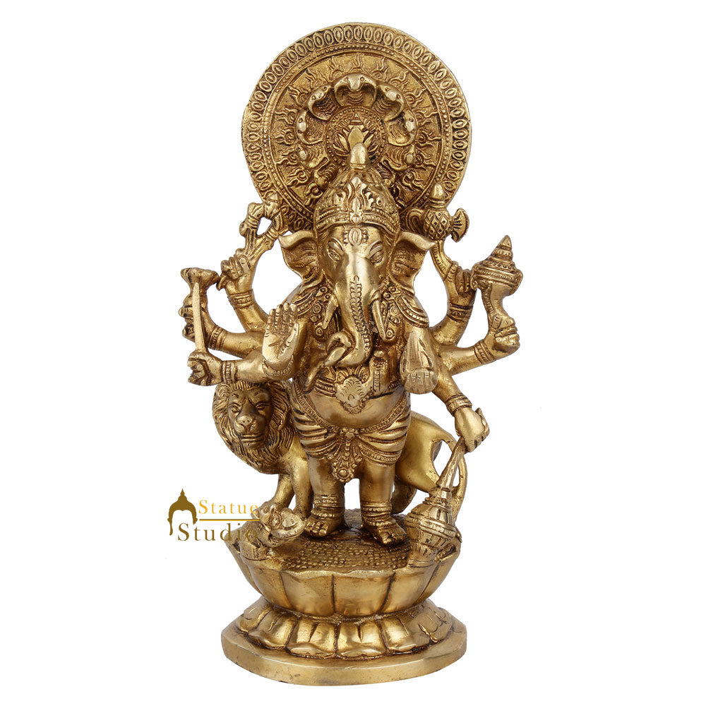 Finest Exclusive Masterpice Ganesha Ganpati Idol Décor Gift Statue Figurine 11" - Eco-friendly - Sama Homes