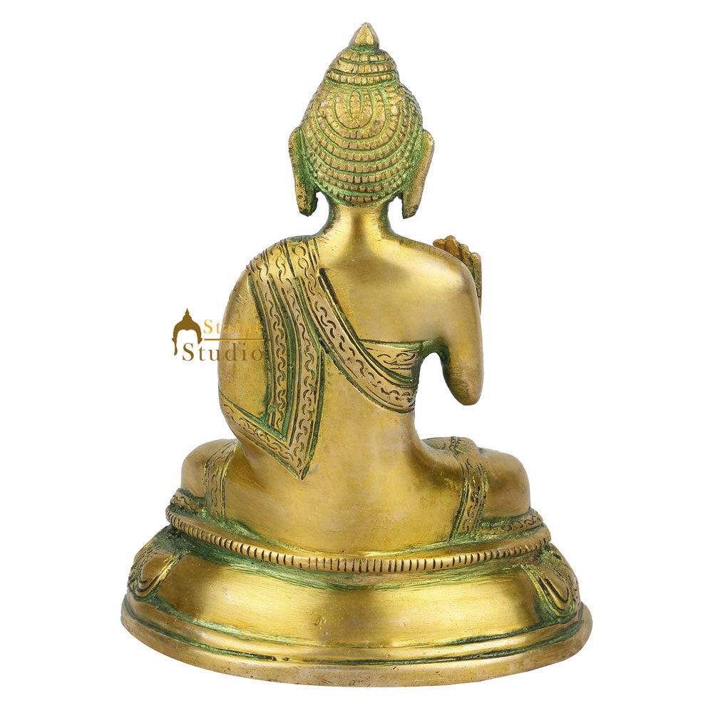 Fine Antique Finish Mini Buddha Murti Idol Décor Corporate Gift Statue 6" - Image 4