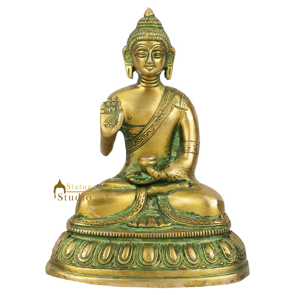 Fine Antique Finish Mini Buddha Murti Idol Décor Corporate Gift Statue 6" - Image 2