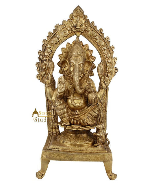 Vintage Indian Lord Ganesha Murti Home Décor Lucky Gift Ganpati Statue 1.5 Feet
