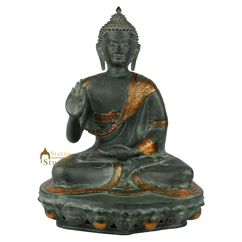 Antique Imitation Sakyamuni Lord Buddha Sitting Idol Statue Décor Gift Murti 19" - Eco-friendly - Sama Homes