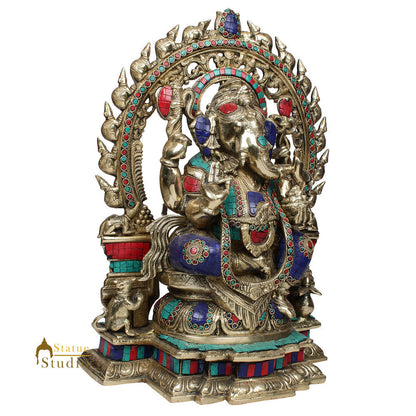 Beautiful Inlay Finish Ganpati Ganesha Murti Décor Idol Gifting Statue 1.5 Feet by vendor-unknown - Products (View 3)