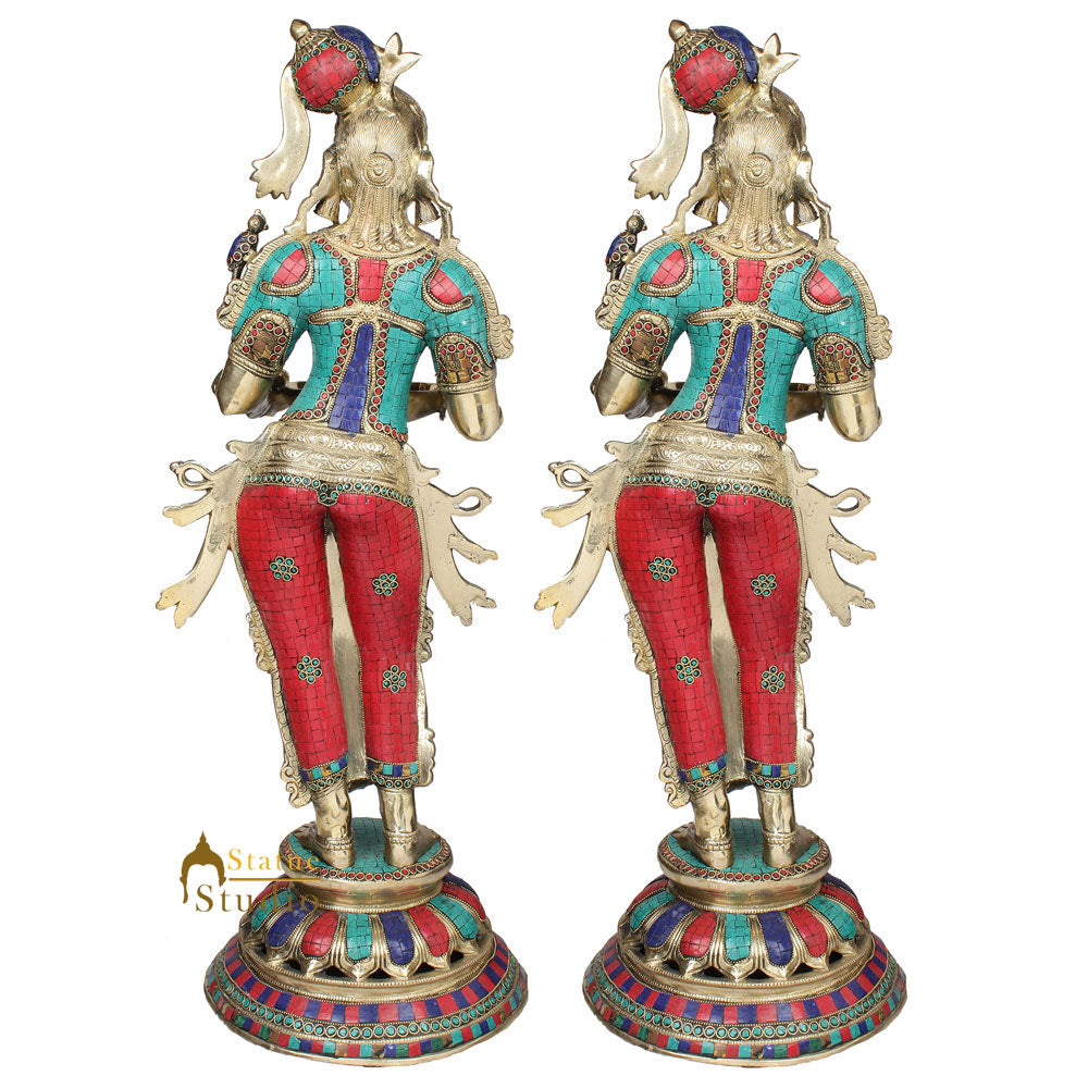 Large Celestial Diwali Fengshui Vastu Décor Deeplaxmi Pair Inlay Statue 2.5 Feet - Image 4