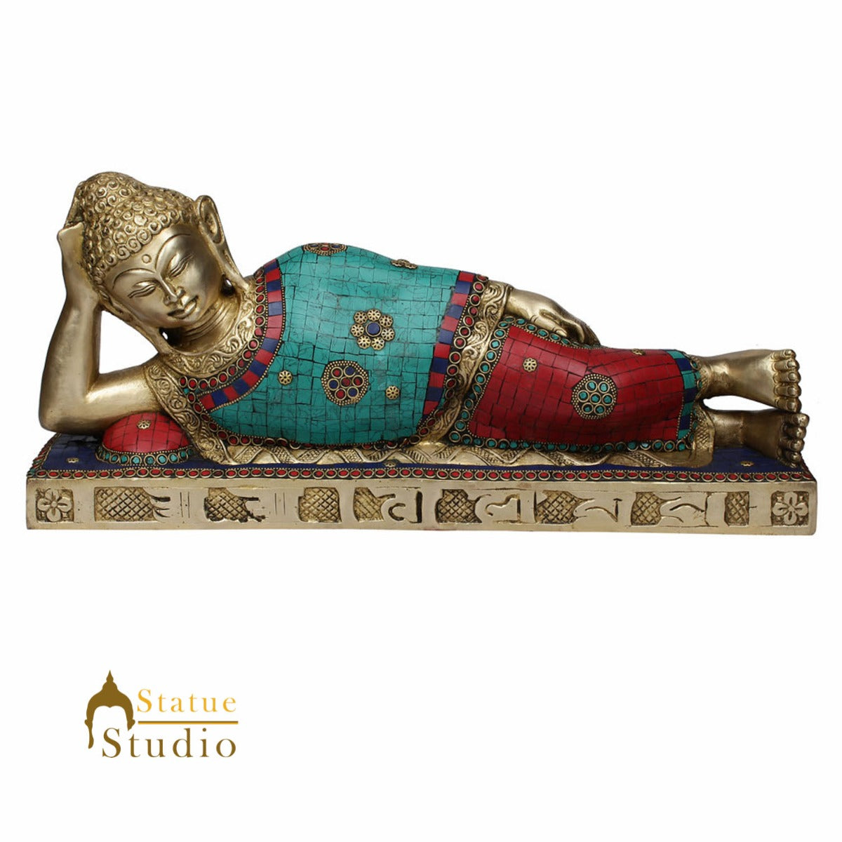 Tibetan Chinese Lord Buddha Sleeping Bodhisattva 1.5 Feet Idol Décor Gift Statue - Image 2