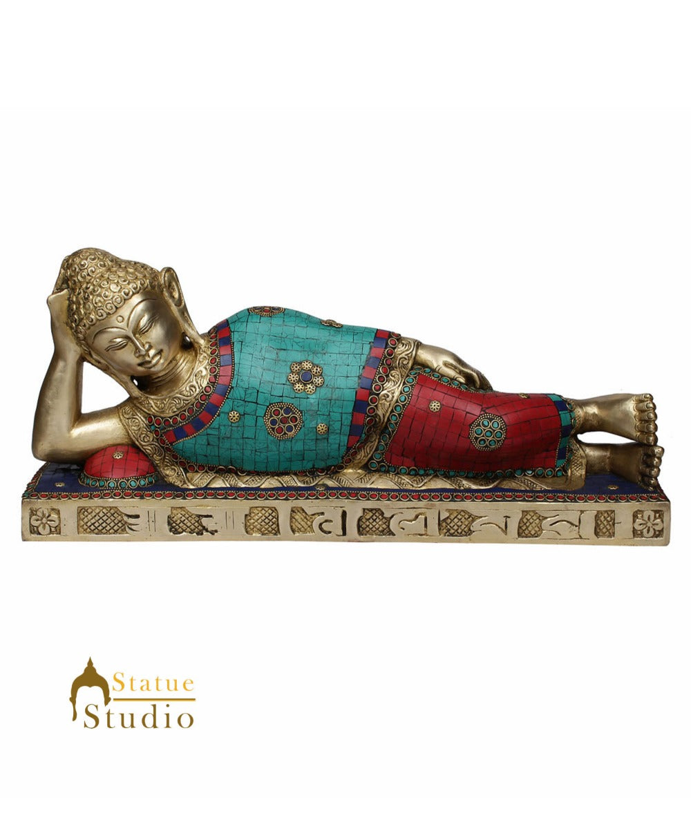 Tibetan Chinese Lord Buddha Sleeping Bodhisattva 1.5 Feet Idol Décor Gift Statue - Eco-friendly - Sama Homes
