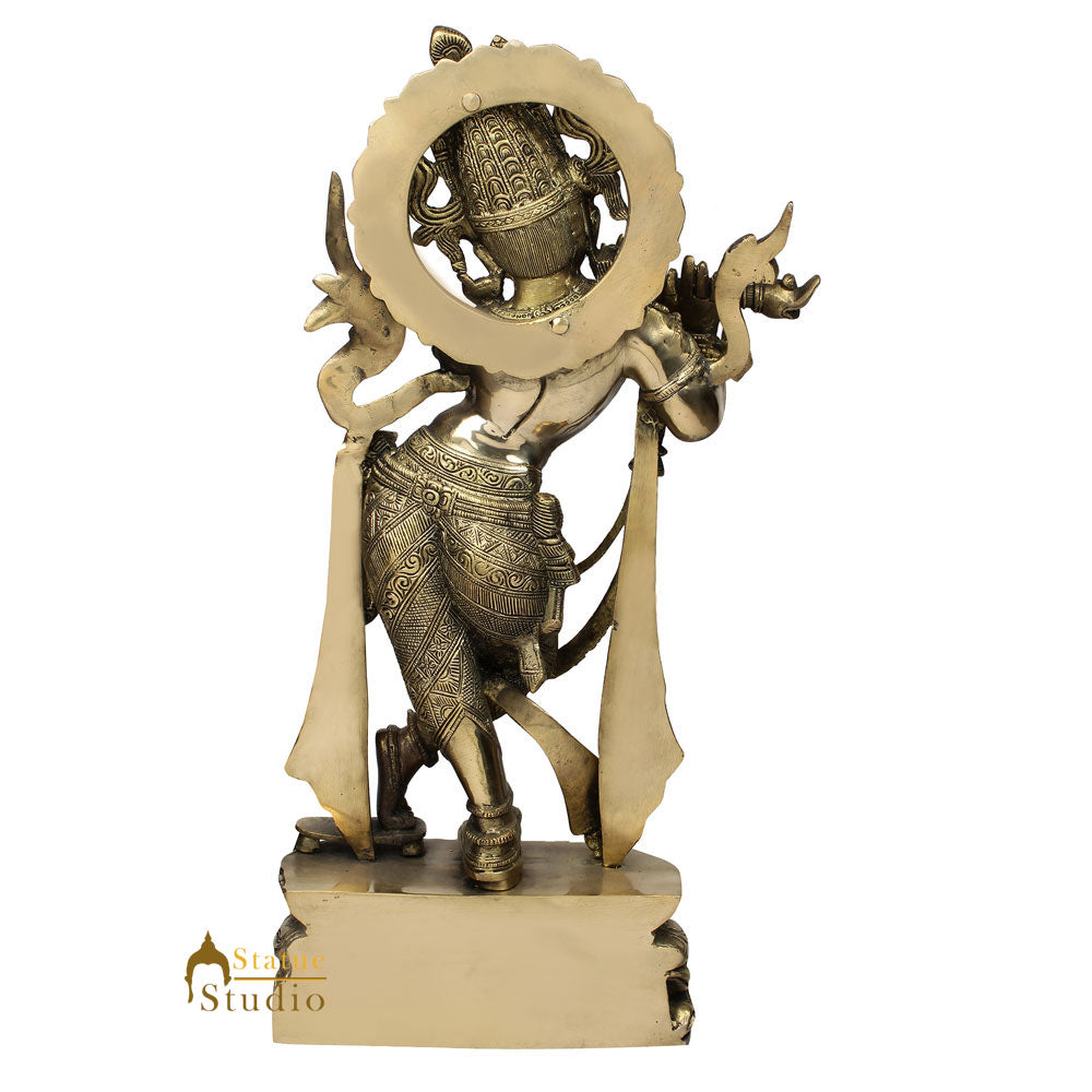 Indian Hindu God Lord Krishna Fluting Fine Décor Idol Gift Murti Statue 2 Feet - Image 4