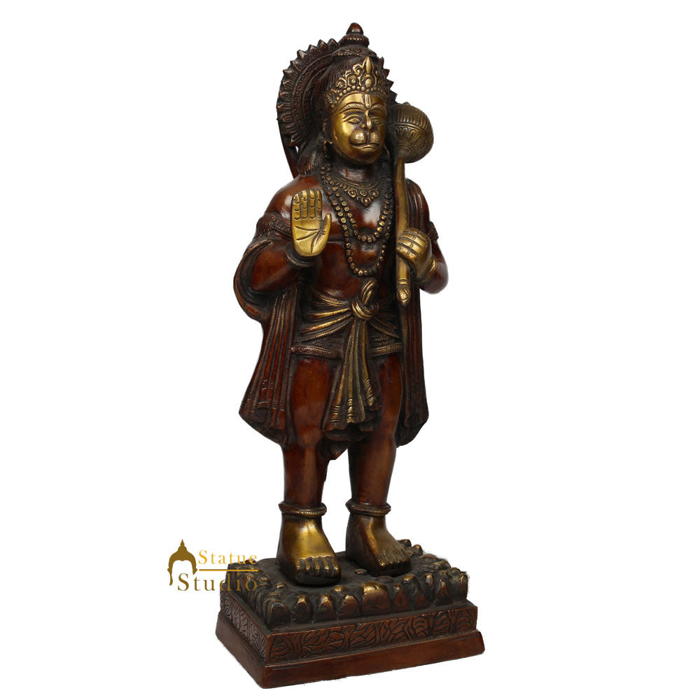 Brass Fine Craft Standing Hanuman Statue For Home Décor Lucky Gift 1.5 Feet - Image 3