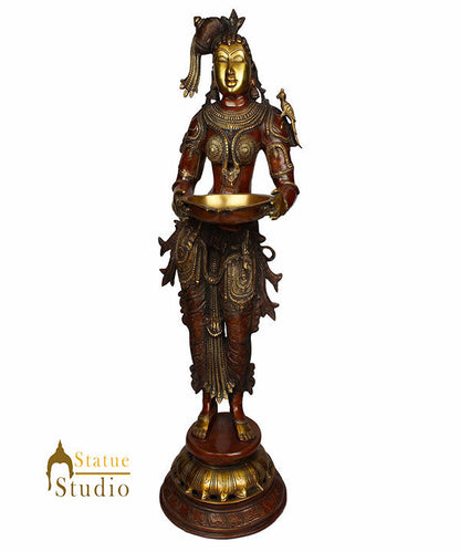 Large Apsara Welcome Diwali Fengshui Vastu Décor Deeplaxmi Statue 2.5 Feet by vendor-unknown - Decor