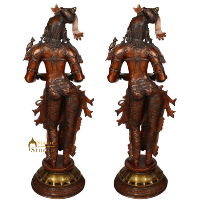 Large Apsara Welcome Diwali Fengshui Vastu Décor Deeplaxmi Pair Statue 2.5 Feet by vendor-unknown - Decor (View 4)