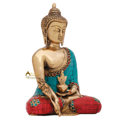Chinese Tibet Buddhist Bodhisattva Medicine Buddha Lucky Décor Gift Statue 8" by vendor-unknown - Buddha (View 5)