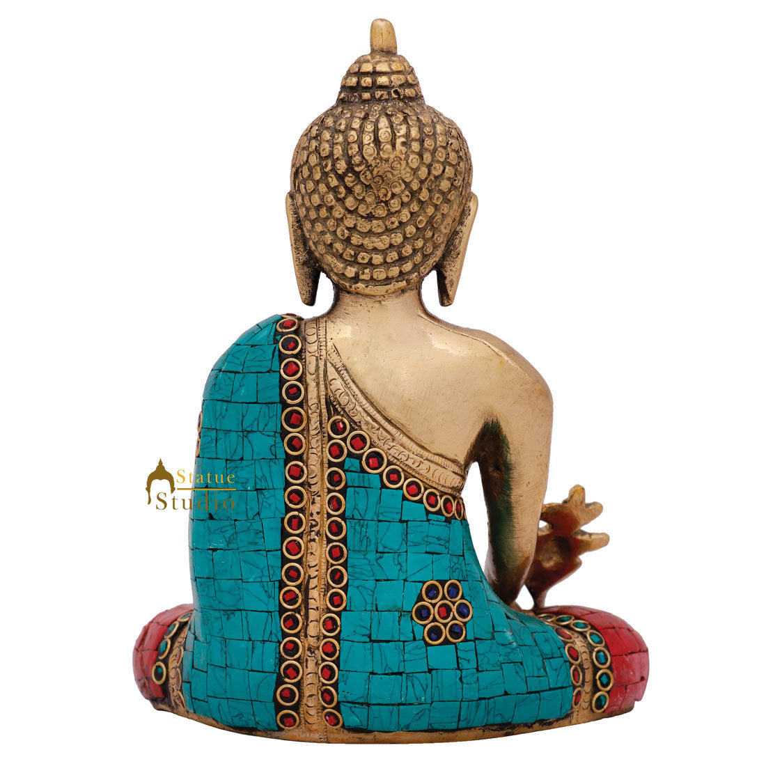 Chinese Tibet Buddhist Bodhisattva Medicine Buddha Lucky Décor Gift Statue 8" - Image 6