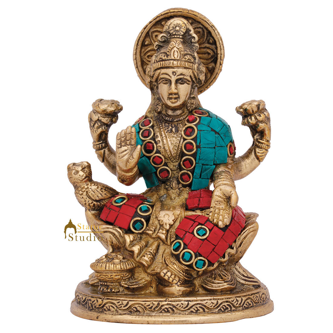 Indian Hindu Goddess Of Wealth Lakshmi Murti Idol Laxmi Diwali Gift Statue 5" - Eco-friendly - Sama Homes