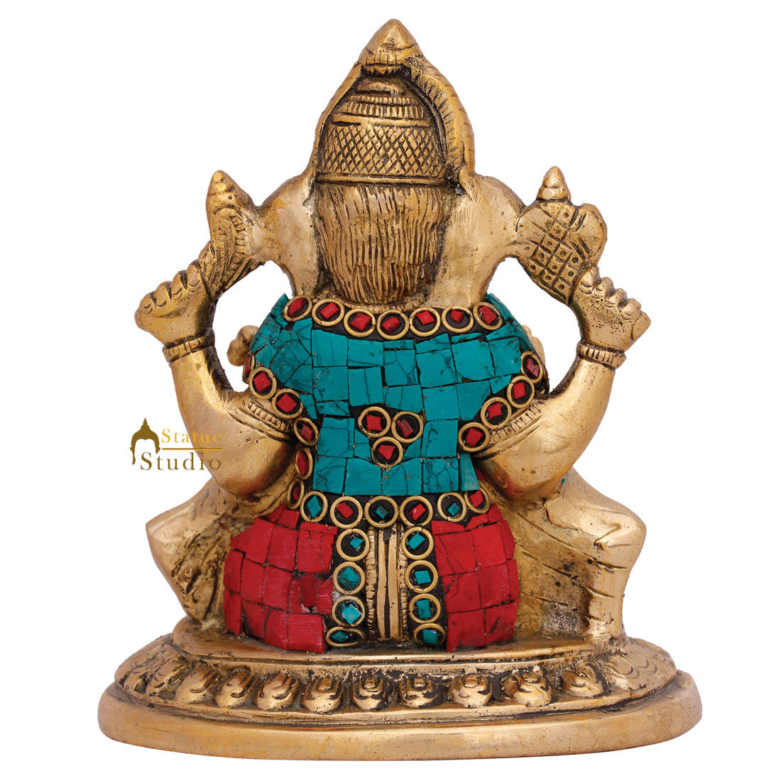 Indian Hindu Elephant God Ganesh Idol Ganpati Murti Lucky Gift Décor Statue 6"