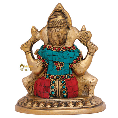 Indian Hindu Elephant God Ganesh Idol Ganpati Murti Lucky Gift Décor Statue 6" by vendor-unknown - Hindu Gods (View 5)
