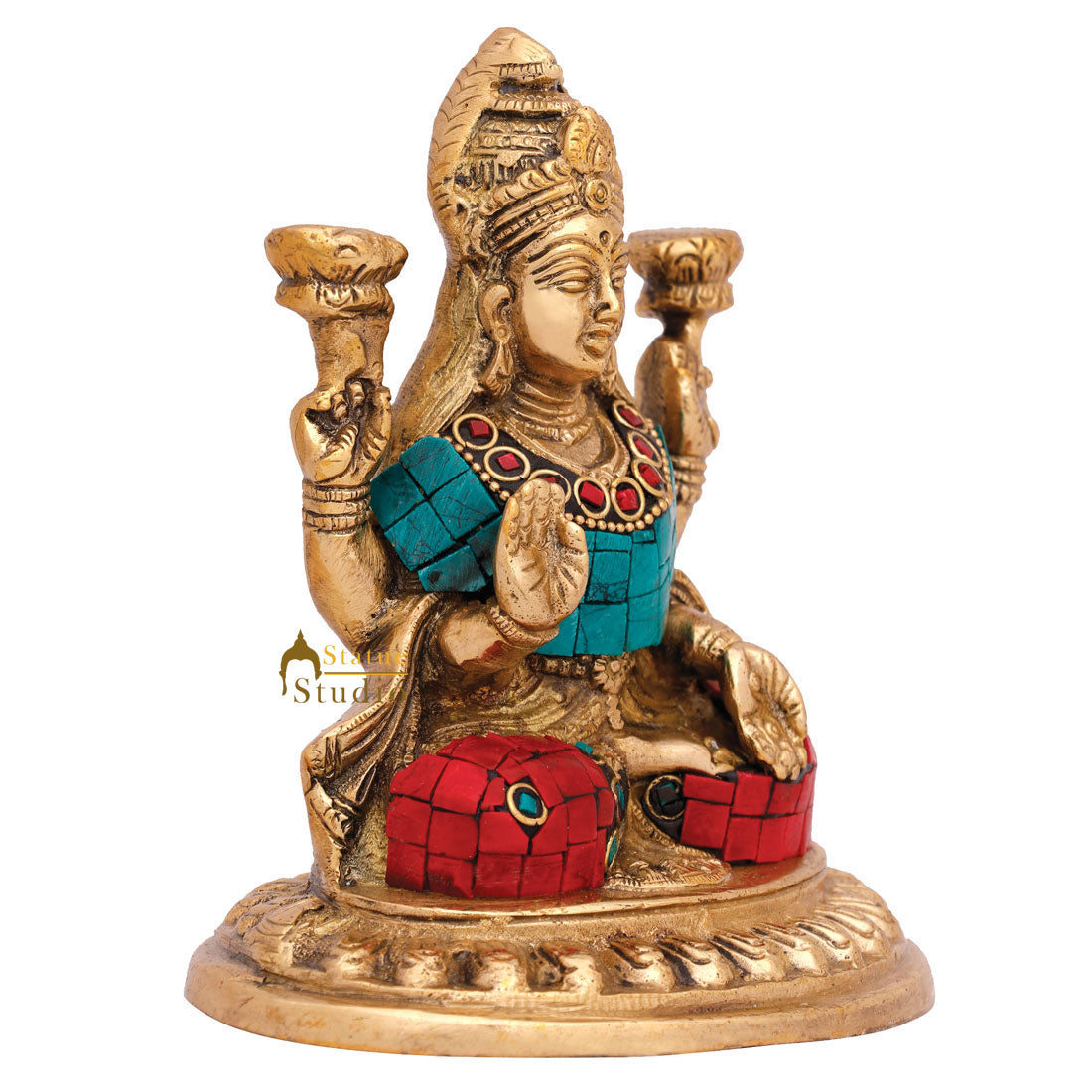 Indian Hindu Goddess Of Wealth Lakshmi Murti Idol Laxmi Diwali Gift Statue 6"