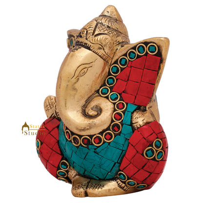 Perfect Wedding Diwali Corporate Mini Brass Ganesha Ganpati Idol Gift Statue 4" by vendor-unknown - Hindu Gods (View 4)