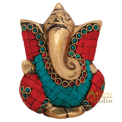 Perfect Wedding Diwali Corporate Mini Brass Ganesha Ganpati Idol Gift Statue 4" by vendor-unknown - Hindu Gods (View 3)