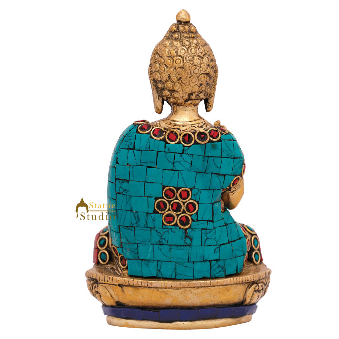 Mini Brass Blessing Bodhisattva Buddha Decor Idol Corporate Gift Small Statue 4" - Image 6