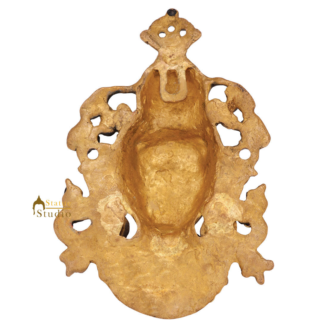 Small Nepal Goddess Tara Wall Décor Hanging Mask Inlay Mini Statue 7"