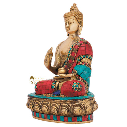 Indian Inlay Fine Tibet Buddhist Deity Lord Buddha Statue Décor Gift Idol 9" by vendor-unknown - Buddha (View 3)