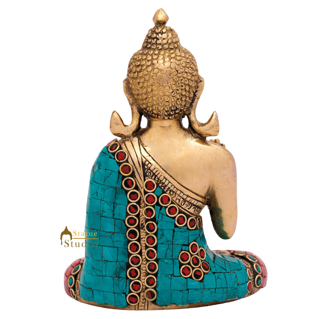 Brass Nepal Chinese Bodhisattva Mini Small Buddha Statue Décor Gift Idol 6" - Image 5