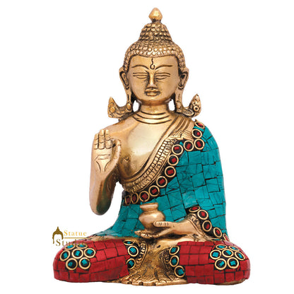 Brass Nepal Chinese Bodhisattva Mini Small Buddha Statue Décor Gift Idol 6" by vendor-unknown - Buddha