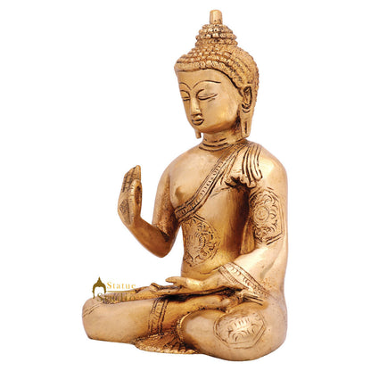 Indian Brass Blessing Nepal Buddhism Buddha Idol Décor Statue Small Gift Item 7" by vendor-unknown - Buddha (View 3)