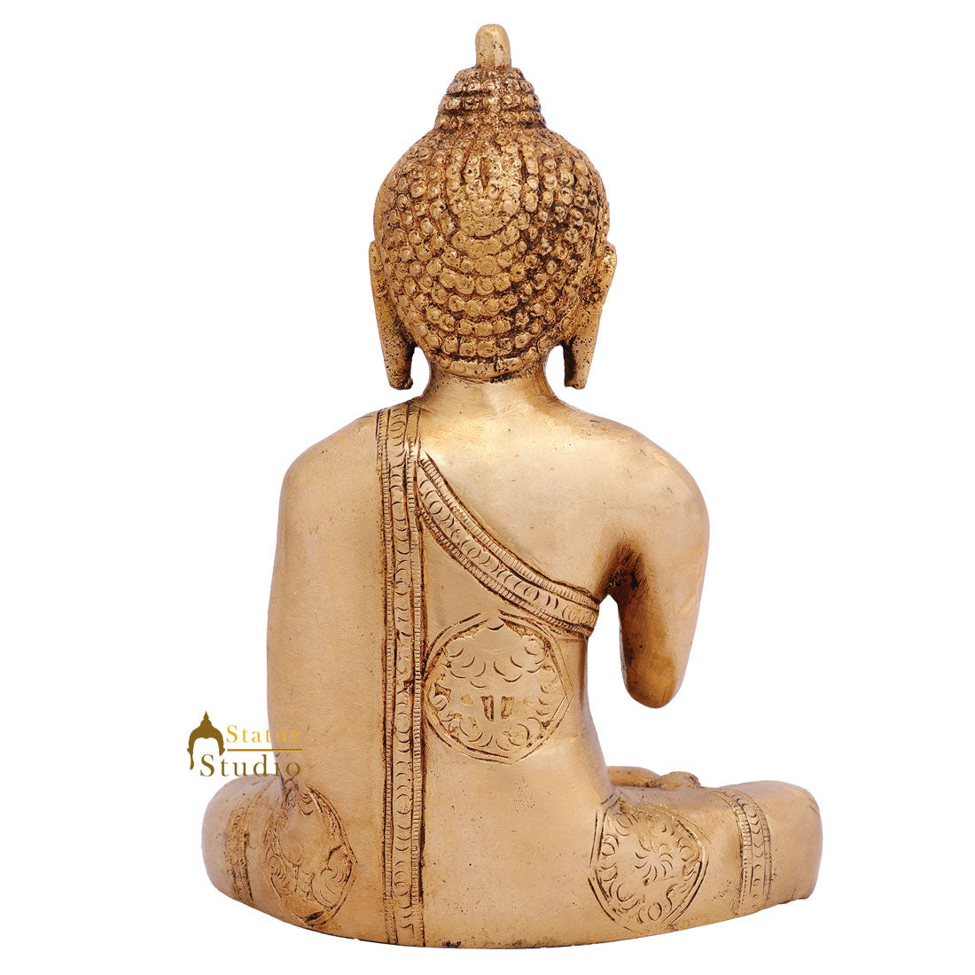 Indian Brass Blessing Nepal Buddhism Buddha Idol Décor Statue Small Gift Item 7" - Image 5