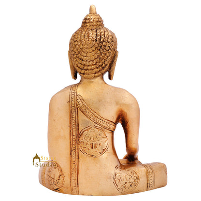 Indian Brass Blessing Nepal Buddhist Buddha Idol Décor Statue Small Gift Item 7" by vendor-unknown - Buddha (View 4)