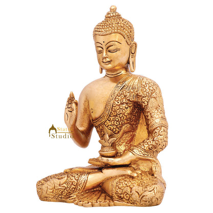 Indian Buddhist Sakyamuni Carved Buddha Idol Décor Statue Small Gift Item 7" by vendor-unknown - Buddha (View 3)