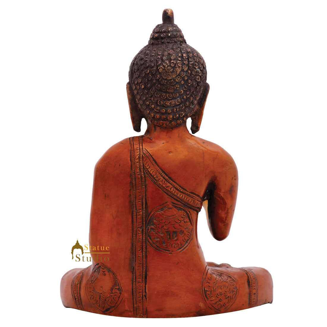 Indian Brass Mini Buddhist Religious Buddha Idol Décor Statue Small Gift Item 7"