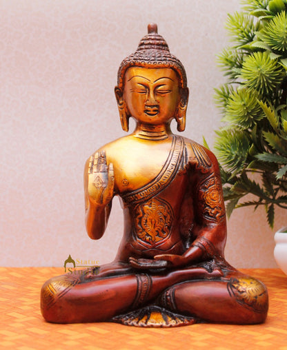 Indian Brass Mini Buddhist Religious Buddha Idol Décor Statue Small Gift Item 7" by vendor-unknown - Buddha (View 2)