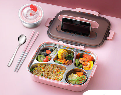 304 Stainless Steel Lunch Box, Fresh-keeping Box With Soup Cup, Insulated Lunch Box – Image 12