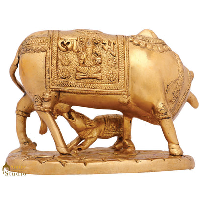 Indian Shubh Sacred Hindu Holy Cow Calf Pair Idol Temple Puja Statue Figure 5" by vendor-unknown - Spiritual (View 4)