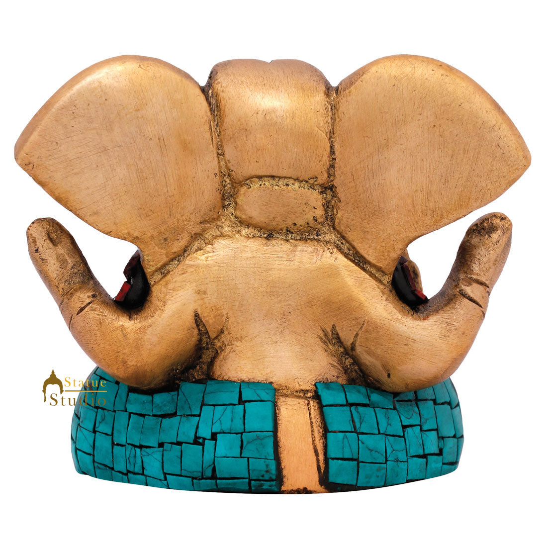 Hindu Deity God Ganpati Idol with Big Ears Small Ganesha Décor Gift Statue 3"