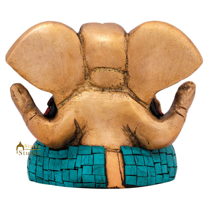 Hindu Deity God Ganpati Idol with Big Ears Small Ganesha Décor Gift Statue 3" by vendor-unknown - Hindu Gods (View 5)