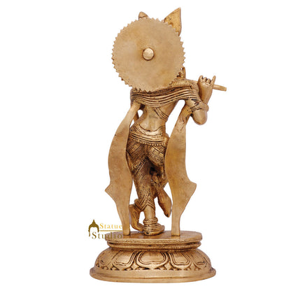 Indian Hindu Deity Lord Krishna Standing With Flute Décor Statue Idol Figure 11" by vendor-unknown - Hindu Gods (View 5)
