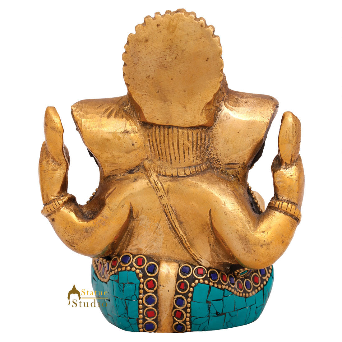 Small Fine Ganesha Idol Ganapti Mini Murti Décor Diwali Wedding Gift Statue 4" - Image 5