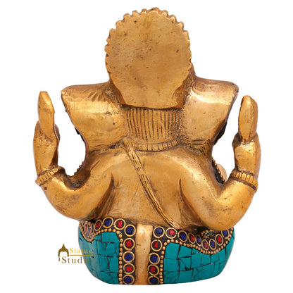 Small Fine Ganesha Idol Ganapti Mini Murti Décor Diwali Wedding Gift Statue 4" by vendor-unknown - Hindu Gods (View 5)