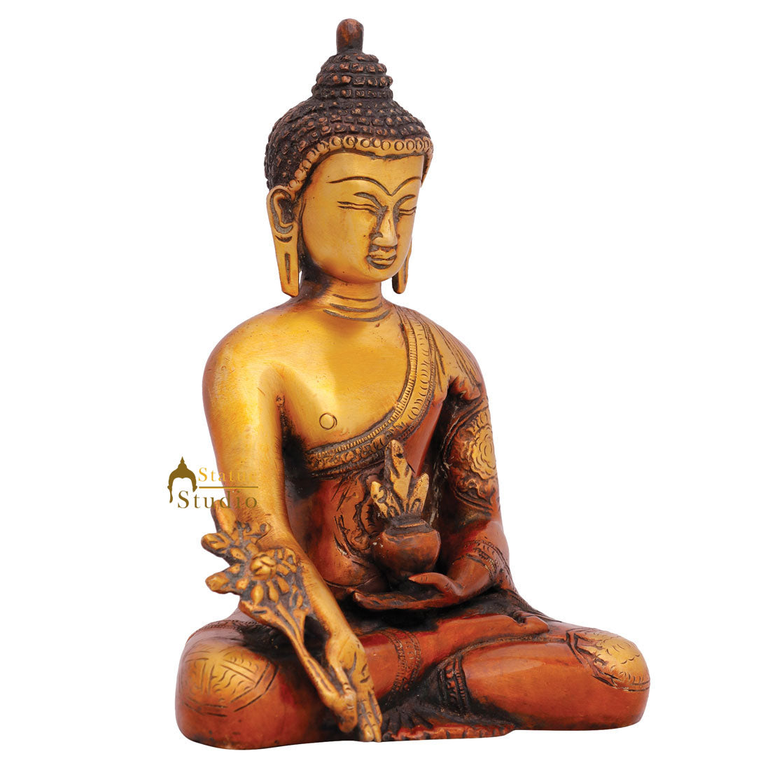Small Medicine Buddha Murti Idol Showpiece Mini Home Office Décor Statue 7"