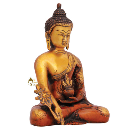 Small Medicine Buddha Murti Idol Showpiece Mini Home Office Décor Statue 7" by vendor-unknown - Buddha (View 4)
