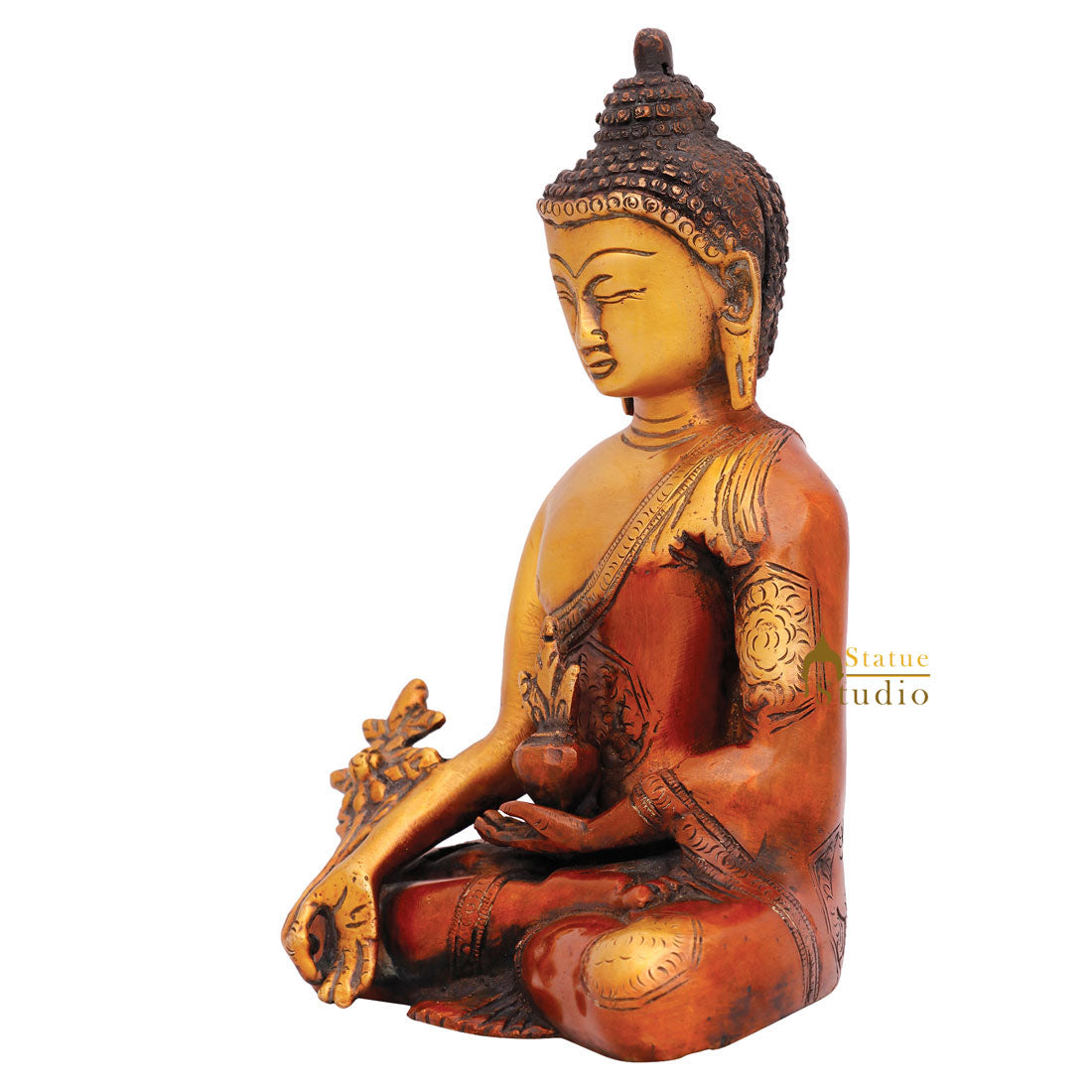 Small Medicine Buddha Murti Idol Showpiece Mini Home Office Décor Statue 7" - Image 5