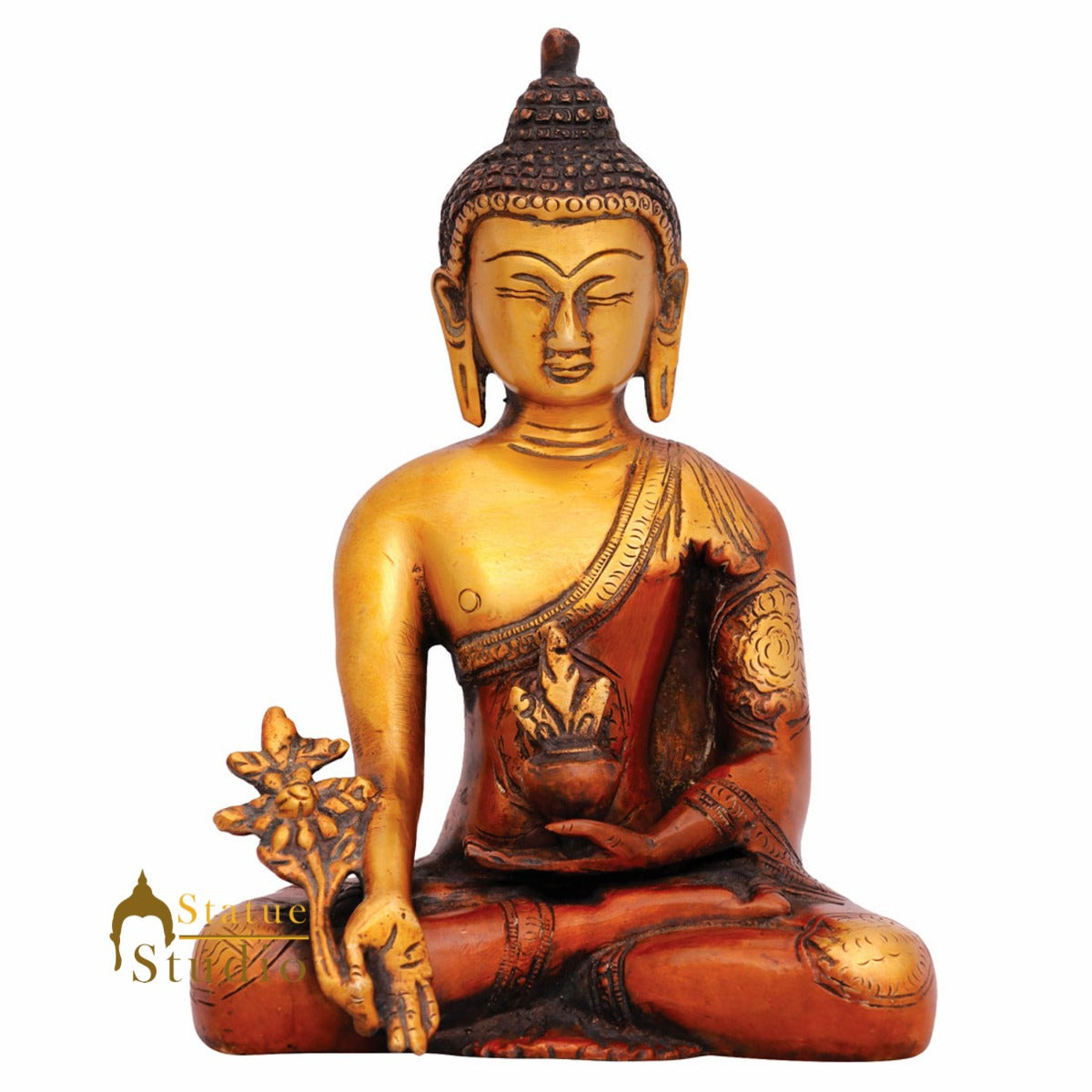 Small Medicine Buddha Murti Idol Showpiece Mini Home Office Décor Statue 7"