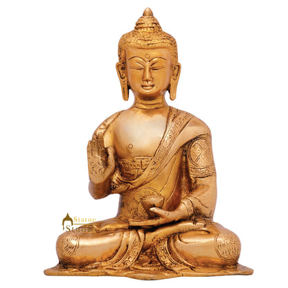 Indian Metal Handicraft Buddhist Deity Buddha Blessing Décor Gift Statue Idol 8" by vendor-unknown - Buddha