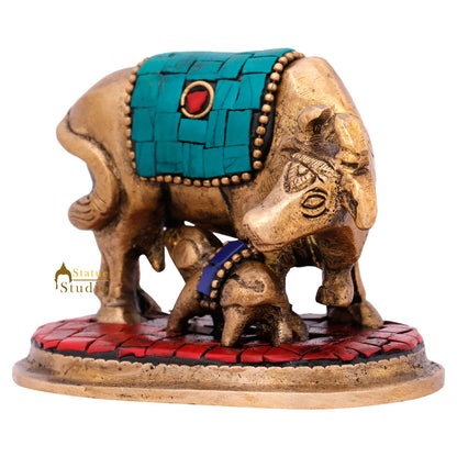 Hindu Sacred Pure Holy Cow Calf Mini Small Idol Religious Décor Statue Item 2" by vendor-unknown - Spiritual (View 3)
