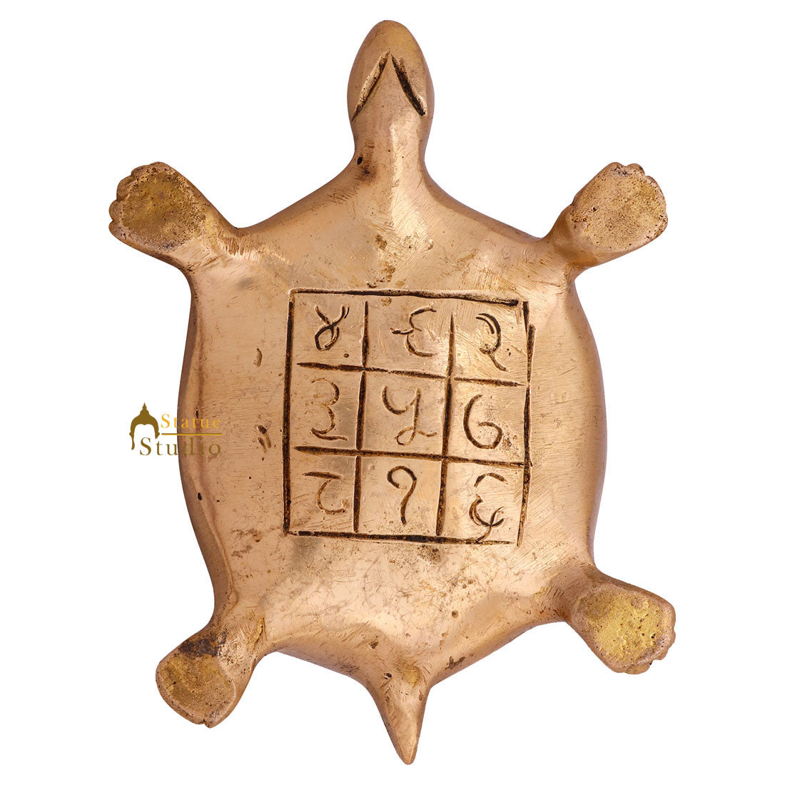 Brass Indian Vastu Home Office Décor Feng Shui Lukcy Success Turtle Showpiece 2" - Image 4