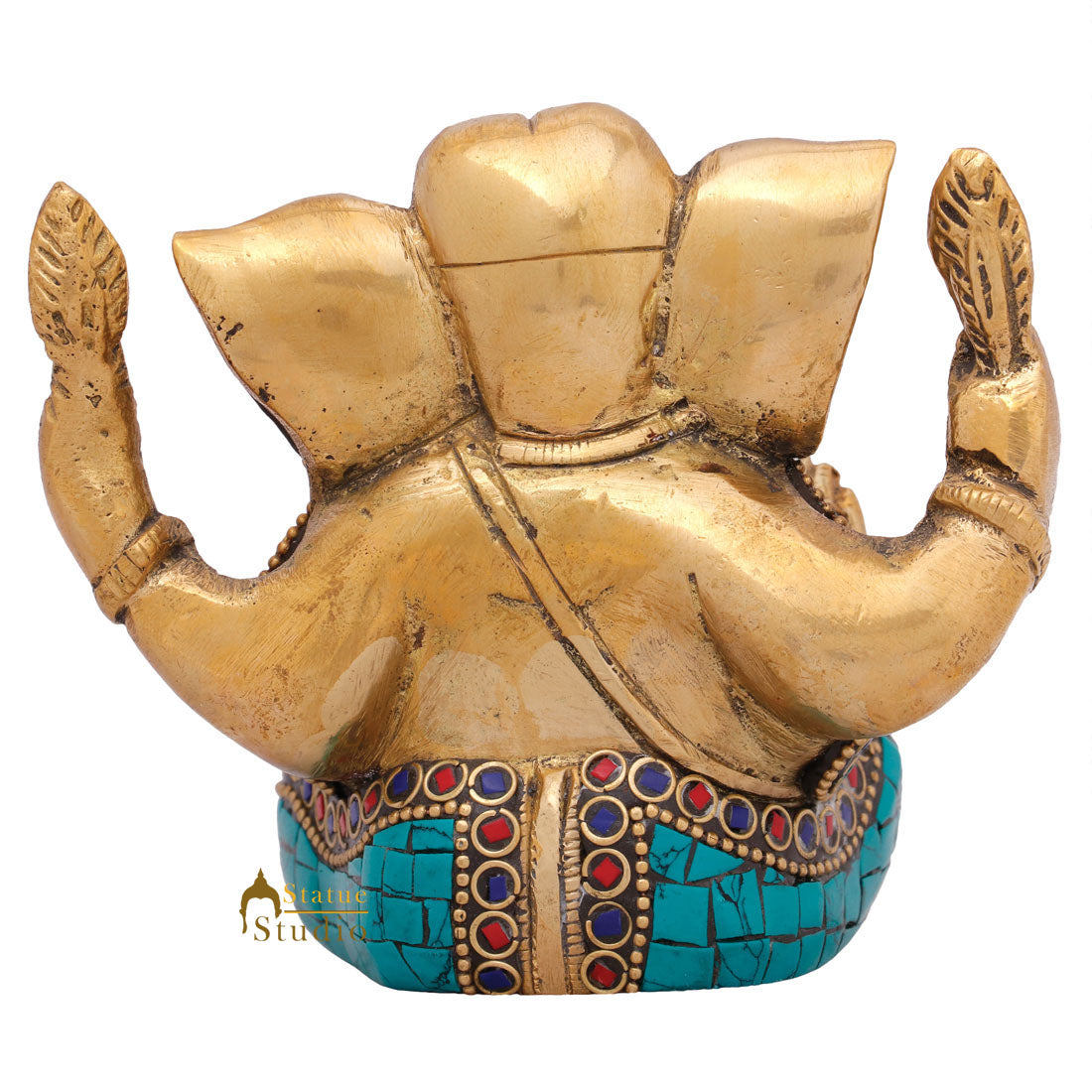 Small Lord Ganesha Corporate Wedding Diwali Décor Gift Mini Statue Inlay Idol 3" - Image 4